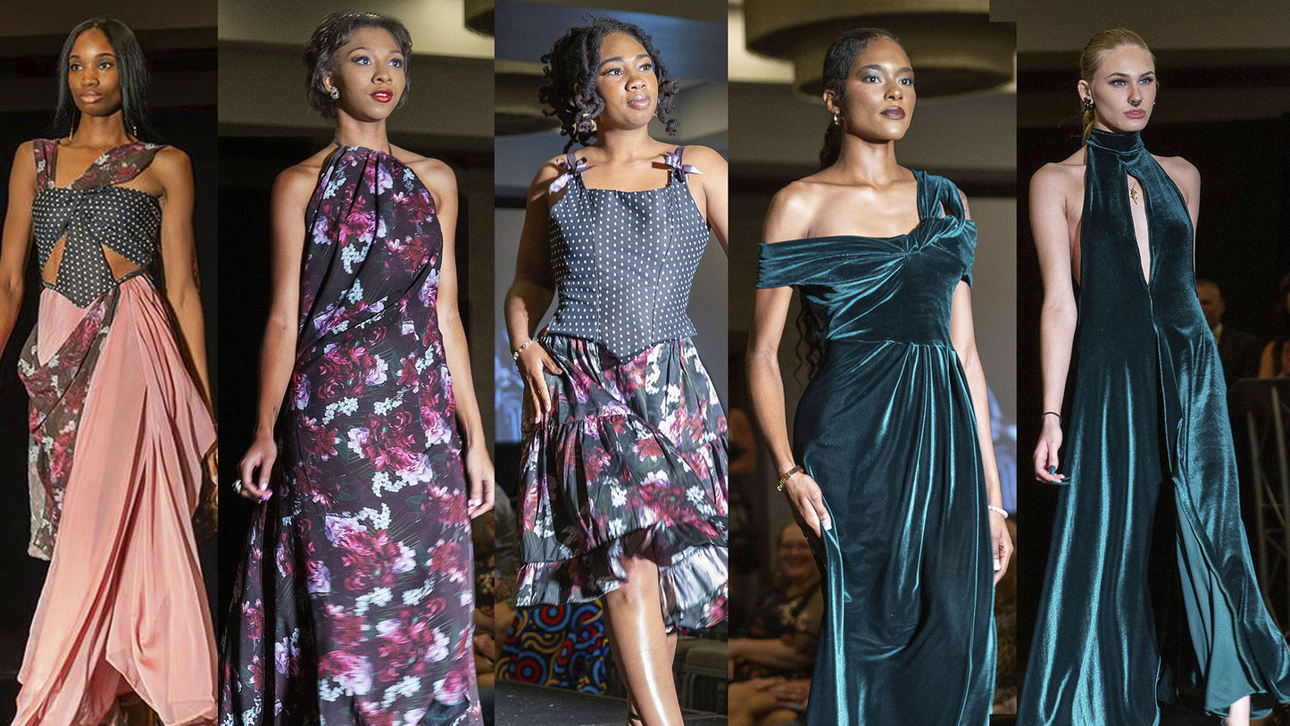 Winter Bloom Chiffon Dress